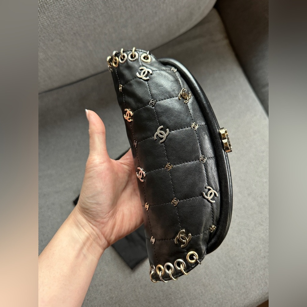 Chanel 2007 Black Punk Clutch Quilted Aged Calfskin with Gold Silver Hardware - Picture 5 of 10